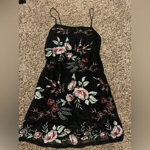 🌺Astr Black Dress with Floral Embroidery🌺